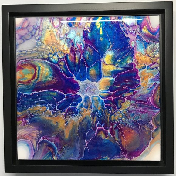 NWOT Float Framed Wall Art, Abstract Wall Decor